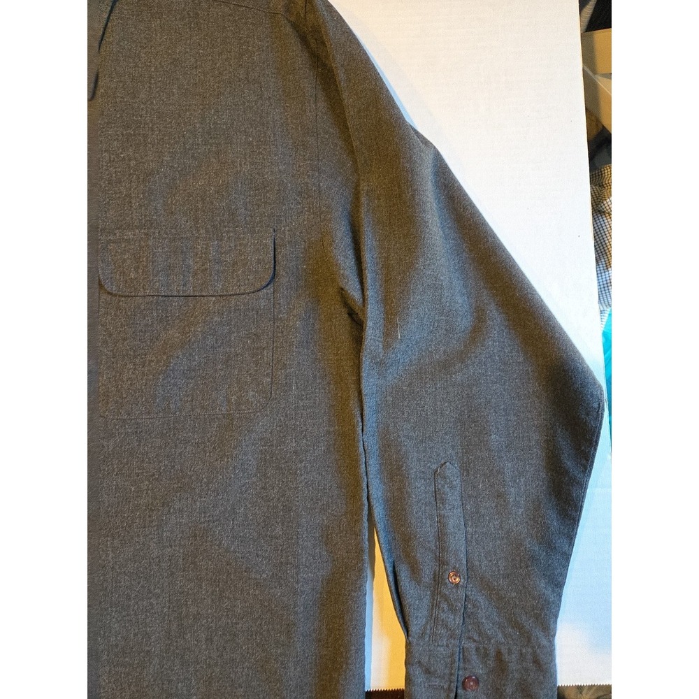 Bugle Boy‎ Mens Gray Fleece Long Sleeve Button Down Size Large - Picture 3 of 6